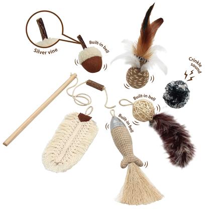 Imagem de Pacote premium de 6 sortimentos Cat Toy Jumpaws com Catnip e Silvervine