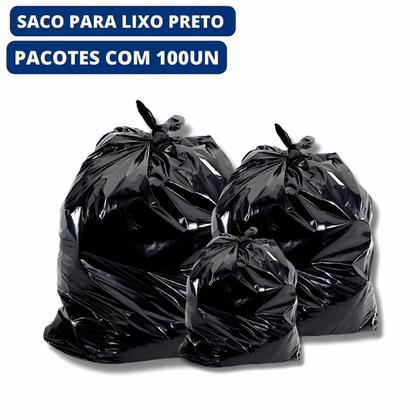 Imagem de Pacote Saco Lixo Preto 100L P9 - 100uni