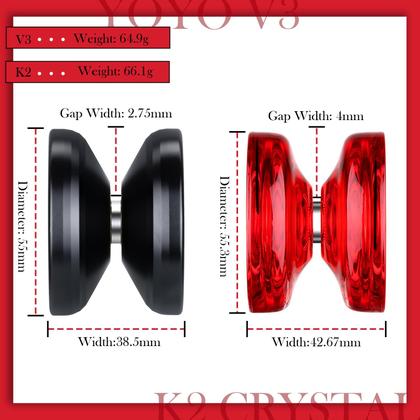 Imagem de Pacote Yoyo com 2 Yoyo responsivo para crianças ShungRu V3 preto e vermelho K2