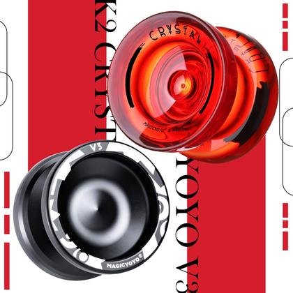 Imagem de Pacote Yoyo com 2 Yoyo responsivo para crianças ShungRu V3 preto e vermelho K2