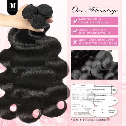 Imagem de Pacotes de cabelo DMKEEP Body Wave 22cm 12A Brazilian Virgin Hair