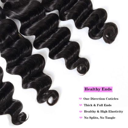 Imagem de Pacotes de cabelo DONG H hair Loose Deep Wave 9A Peruvian Virgin