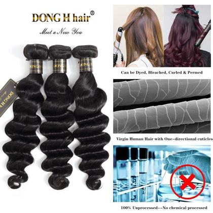 Imagem de Pacotes de cabelo DONG H hair Loose Deep Wave 9A Peruvian Virgin