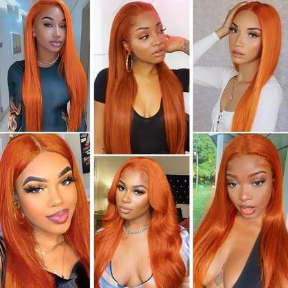 Imagem de Pacotes de cabelo QEUOPE Color 350 Straight Orange 22 24 26 polegadas