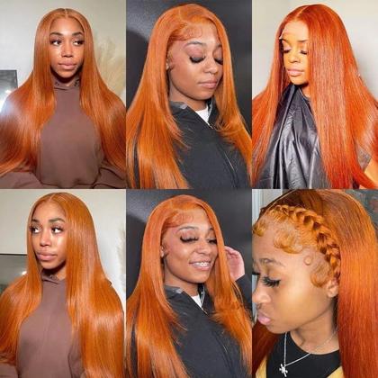 Imagem de Pacotes de cabelo QEUOPE Color 350 Straight Orange 22 24 26 polegadas