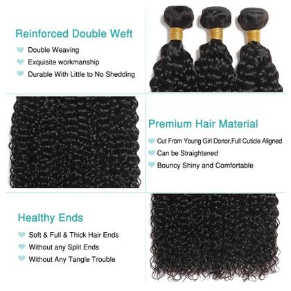 Imagem de Pacotes de cabelo YOUNGHANN Kinky Curly Brazilian Virgin x3 35cm