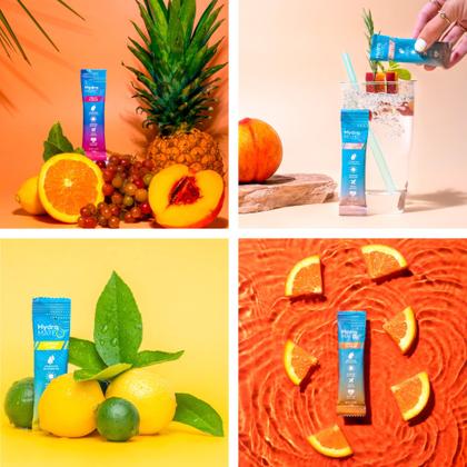 Imagem de Pacotes de eletrólitos em pó HydroMate Low Carb com vitamina C