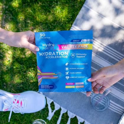 Imagem de Pacotes de eletrólitos em pó HydroMate Low Carb com vitamina C