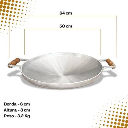 Imagem de Paellera Disco De Arado Tacho Paeja Chapa Em Alumínio 50cm