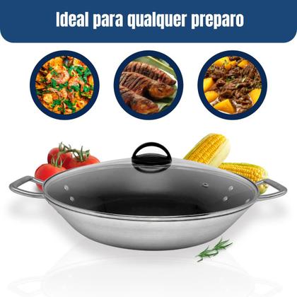 Imagem de PAELLERA PAEJA Nº 36 ANTIADERENTE COM TAMPA DE VIDRO