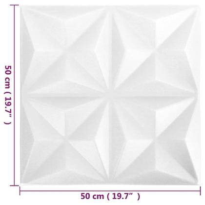 Imagem de Painéis de parede vidaXL 3D Origami White 19,7x19,7 cm XPS Foam