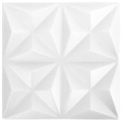 Imagem de Painéis de parede vidaXL 3D Origami White 19,7x19,7 cm XPS Foam