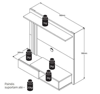 Imagem de Painel 1 porta Turim cor Branco / Freijó - Comprar Moveis para sua casa