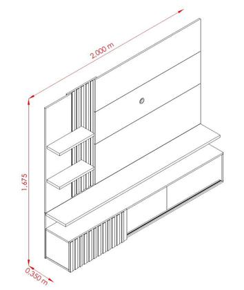 Imagem de Painel Atena para TV de até 65 polegadas - CINAMOMO OFF WHITE - Madetec