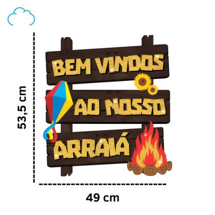 Imagem de painel bem vindos ao arraia festa junina decoração  - Piffer
