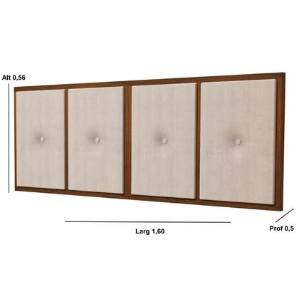 Imagem de Painel Cabeceira Cama Queen 1,60 Madeira Suede Bege - JM Casa dos Móveis