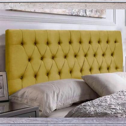 Imagem de Painel Cabeceira Dubai Para Cama Box-1,20 Mt-suede Amarelo