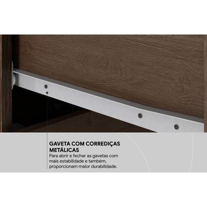 Imagem de Painel Cama Box Madeirado Casal Triunfo c/ 2 Mesas e 2 Gavetas Cafe Touch - Demóbile