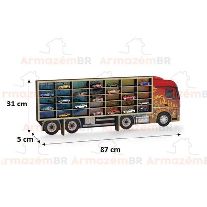 Imagem de Painel Caminhão Expositor Porta 35 Carrinhos Coleção Miniatura Parede MDF - 096 Junges0