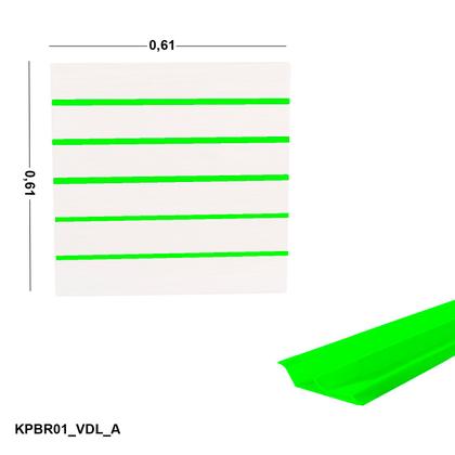 Imagem de Painel Canaletado Branco em Mdf 0,61 x 0,61m com Perfil Pvc Verde Limão
