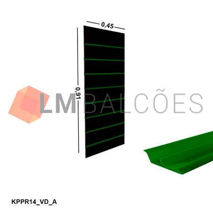 Imagem de Painel Canaletado Preto em Mdf 0,91 x 0,45m com Perfil Pvc Verde