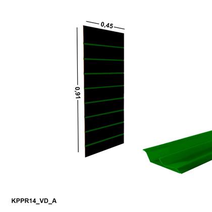 Imagem de Painel Canaletado Preto em Mdf 0,91 x 0,45m com Perfil Pvc Verde