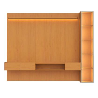 Imagem de Painel com Cristaleira para TV até 84 Polegadas LED e Vidro Reflecta 100% MDF 219CMX269CM Vitoria Regia Yescasa Nature