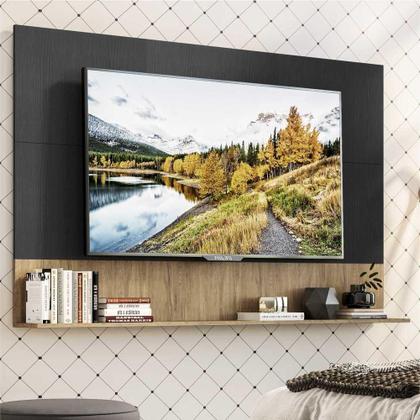 Imagem de Painel com Suporte TV 65" e Prateleira Amsterdã Up Multimóveis Preto/Rustic