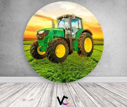 Imagem de Painel De Festa Redondo 1,50x1,50 - Fazenda Trator Verde 020