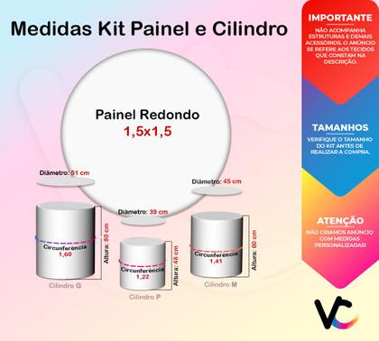 Imagem de Painel De Festa Redondo 1,50x1,50 + Trio De Capas Cilindro - Festa Junina Sertão Cordel 028