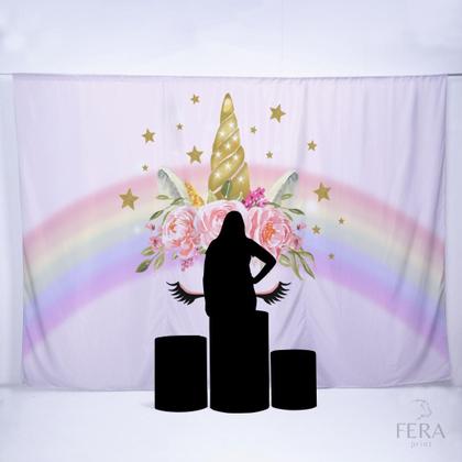 Imagem de Painel de Festa Retangular Unicórnio de 4,00x3,00m - Fera Print