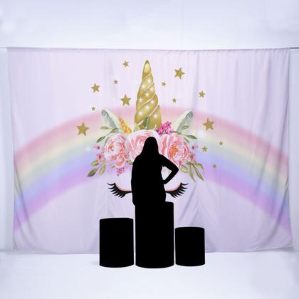 Imagem de Painel de Festa Retangular Unicórnio Diversas Medidas - Fera Print