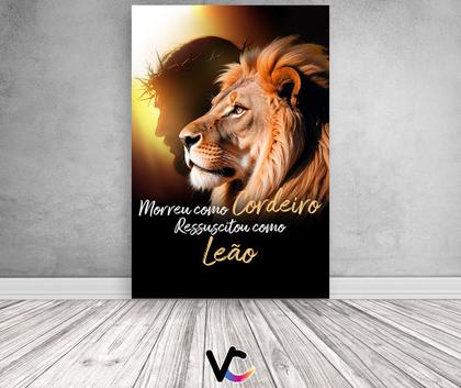 Imagem de Painel De Festa Vertical 1,50 x 2,20 - Cristo Ressuscitou como Leão 066
