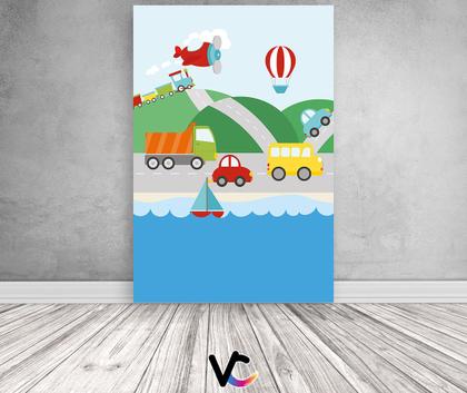 Imagem de Painel De Festa Vertical 1,50 x 2,20 - Meios de Transporte Carros 001