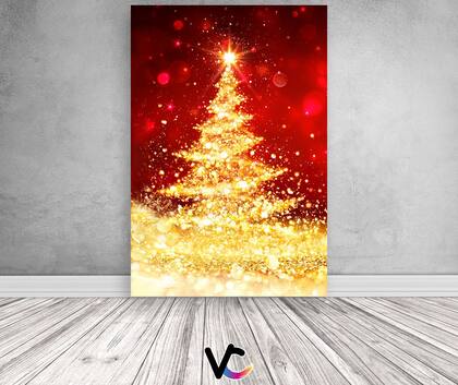 Imagem de Painel De Festa Vertical 1,50 x 2,20 - Natal Fundo Vermelho Efeito Glitter 015
