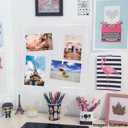 Imagem de Painel De Fotos Memory Board Aramado 30x30 Branco