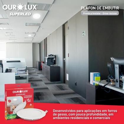 Imagem de Painel de Led Redondo Embutir Branco Frio Bivolt 18W 6.4K - OuroLux