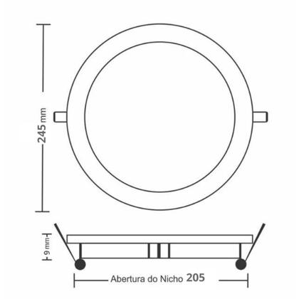 Imagem de Painel de Led Taschibra Redondo de Embutir 18+6W Dual Color Bivolt