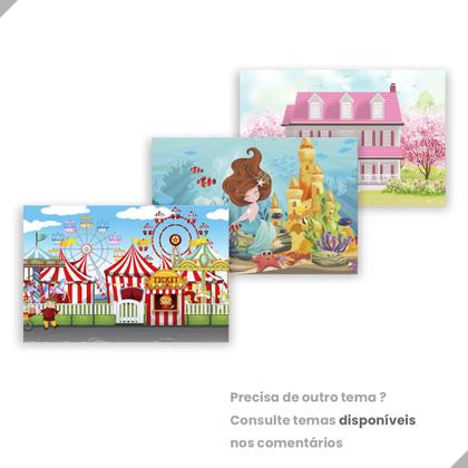 Imagem de Painel de Lona Jardim Cenário Aquarela Janelas e Borboletas 100x070cm