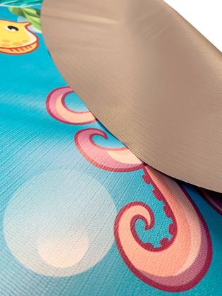 Imagem de Painel de Lona Redondo Rosas e Flores Amarelas Fundo Glitter