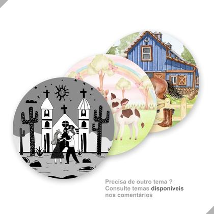 Imagem de Painel de Lona Redondo Super Herói Cute Cidade Noturna Lua Cheia