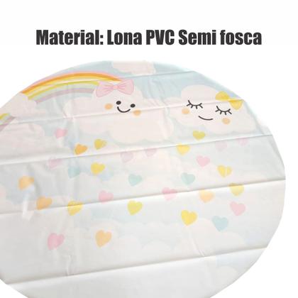 Imagem de Painel de Lona Redondo Unicórnio Baby Aquarela Arco Iris