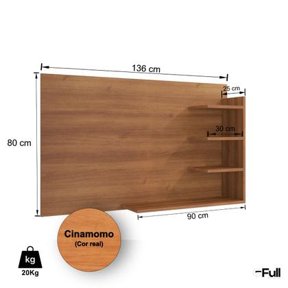 Imagem de Painel de Parede para Tv Sala Elegante 4 Prateleira Cinamomo