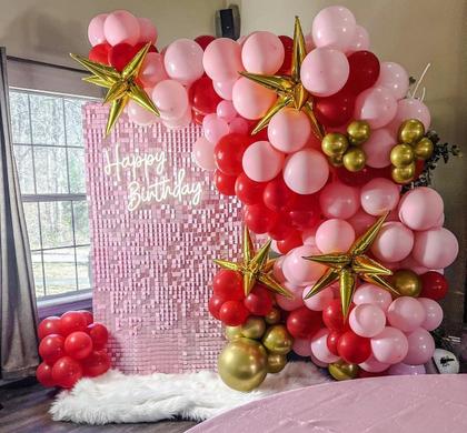 Imagem de Painel de parede Shimmer LuoluoHouse Pink Sequin 18 painéis 36x36cm