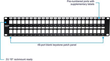 Imagem de Painel de patch TRENDnet TC-KP48 48 48 portas 2U HD Keystone