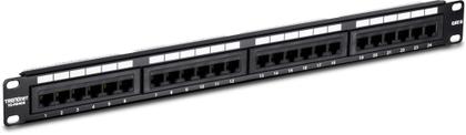 Imagem de Painel de patch TRENDnet TC-P24C6 24 portas Cat6 não blindado preto