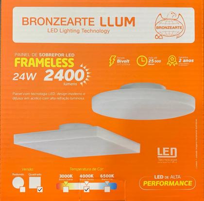 Imagem de Painel De Sobrepor Frameless Quadrada 24W 4000K - Llum