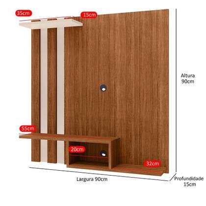 Imagem de Painel de TV 32 Polegadas com 2 Nichos Sala/Quarto