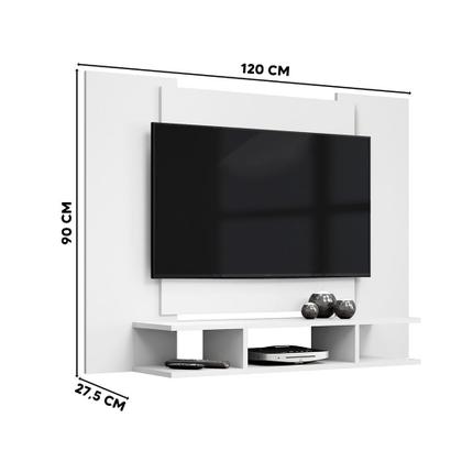 Imagem de Painel De TV 48 Polegadas Com 3 Nichos Branco E J