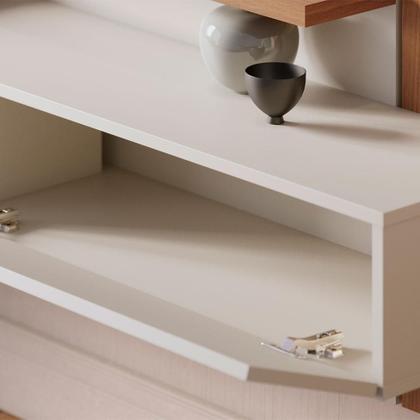 Imagem de Painel de TV até 65 Polegadas Juriti Off White e Freijó